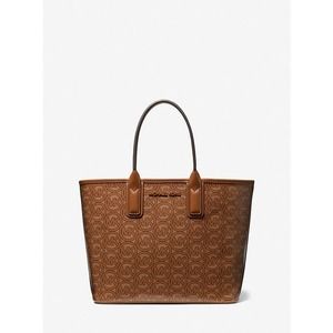 Michael Kors Jodie Small Logo Jacquard Tote Bag NWT, Brown Luggage